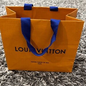 Louis Vuitton Tangerine Bag with Royal Blue Straps